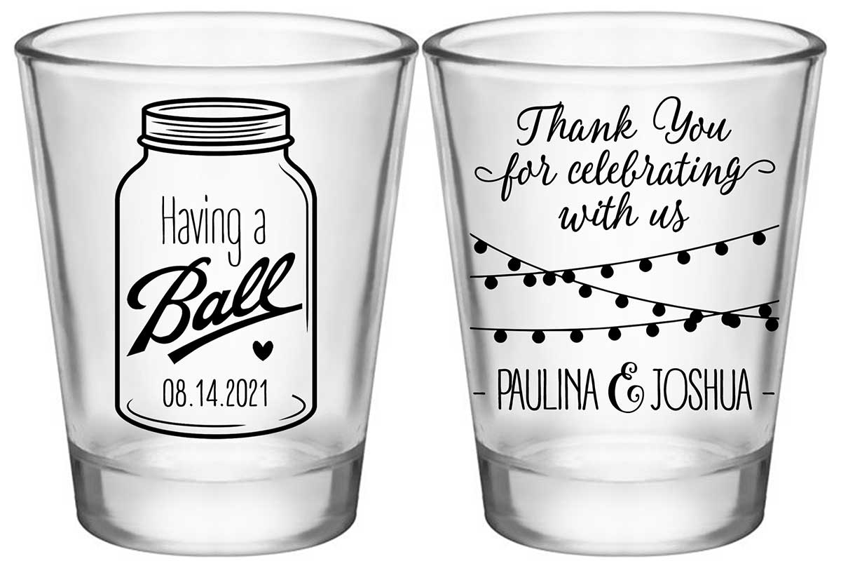 Having A Ball 1A2 Mason Jar Standard 1.75oz Clear Shot Glasses Rustic Wedding Gifts for Guests