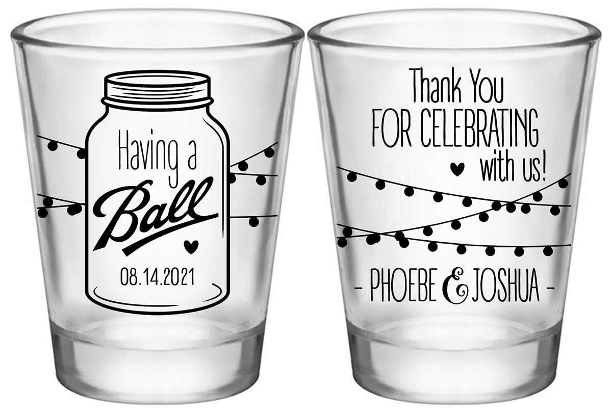 Having A Ball 1B2 Mason Jar Standard 1.75oz Clear Shot Glasses Rustic Wedding Gifts for Guests