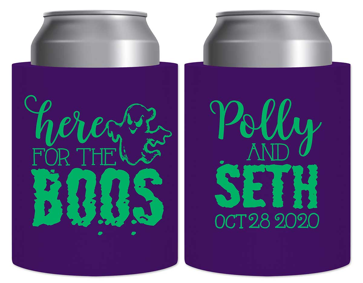 Here For The Boos 1A Thick Foam Can Koozies Halloween Wedding Gifts for Guests