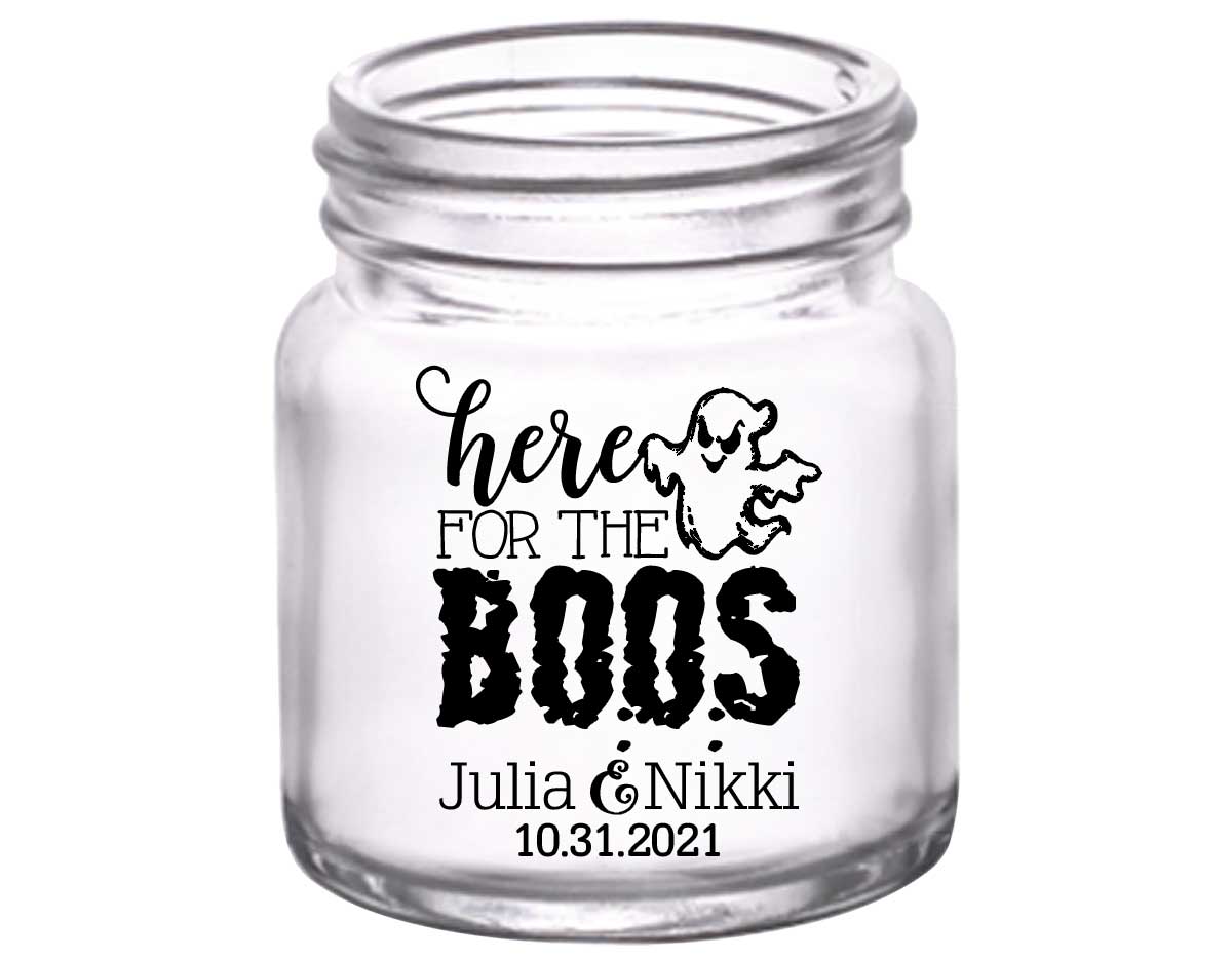Here For The Boos 1A 2oz Mini Mason Shot Glasses Halloween Wedding Gifts for Guests