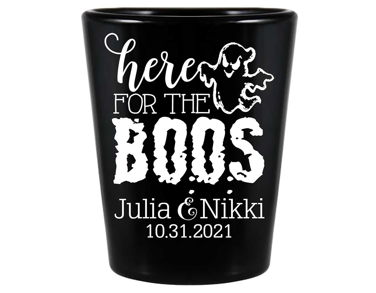 Here For The Boos 1A Standard 1.5oz Black Shot Glasses Halloween Wedding Gifts for Guests