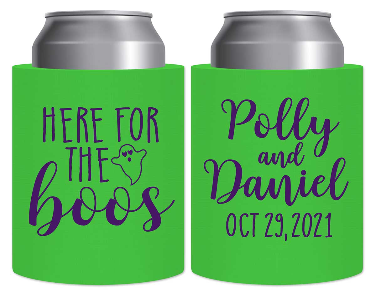 Here For The Boos 2A Thick Foam Can Koozies Halloween Wedding Gifts for Guests