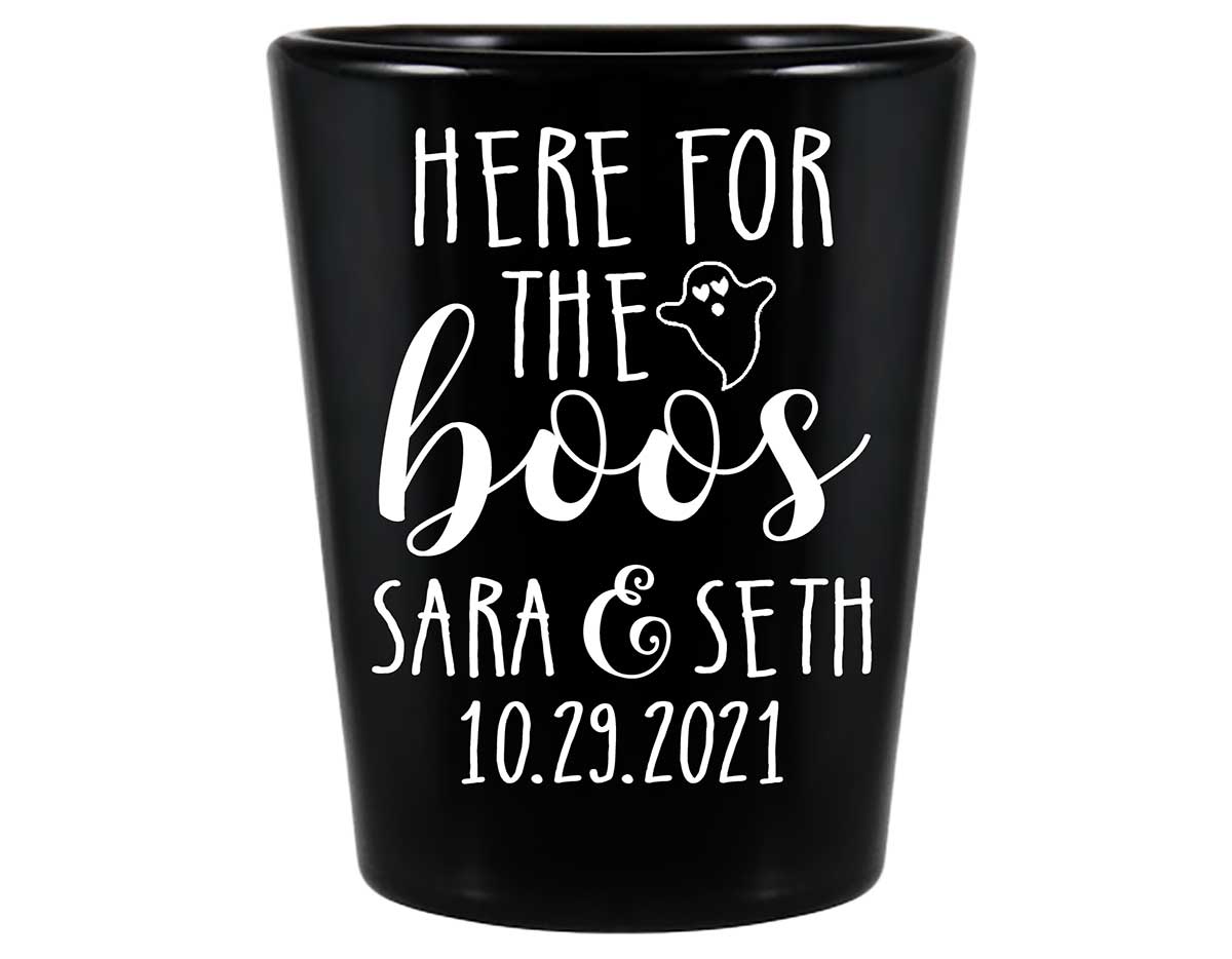 Here For The Boos 2A Standard 1.5oz Black Shot Glasses Halloween Wedding Gifts for Guests