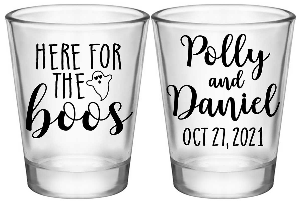 Here For The Boos 2A2 Standard 1.75oz Clear Shot Glasses Halloween Wedding Gifts for Guests