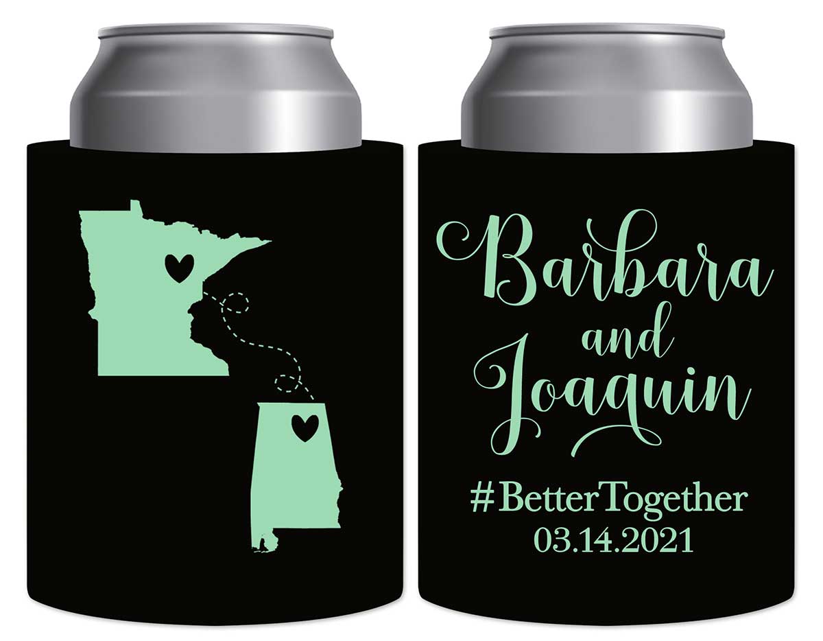 Home is Where You Are 1A Any Maps Thick Foam Can Koozies Destination Wedding Gifts for Guests