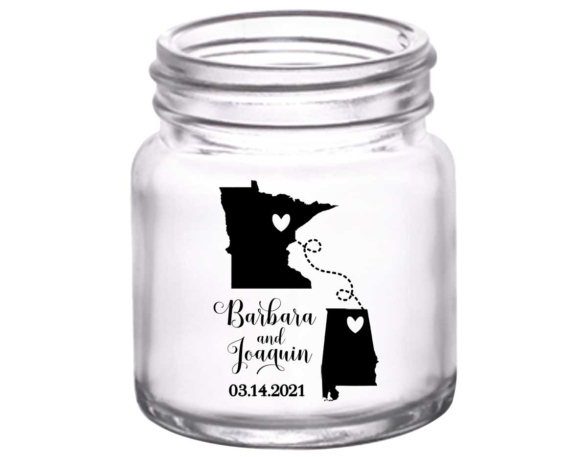 Home is Where You Are 1A Any Maps 2oz Mini Mason Shot Glasses Destination Wedding Gifts for Guests