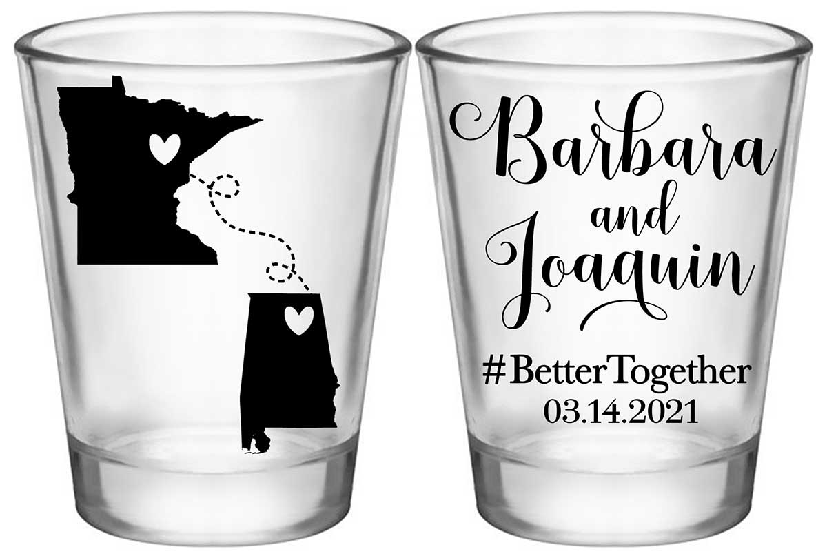 Home is Where You Are 1A2 Any Maps Standard 1.75oz Clear Shot Glasses Destination Wedding Gifts for Guests