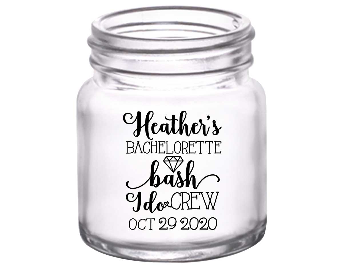 I Do Crew Bachelorette 1A 2oz Mini Mason Shot Glasses Personalized Bachelorette Party Gifts for Guests