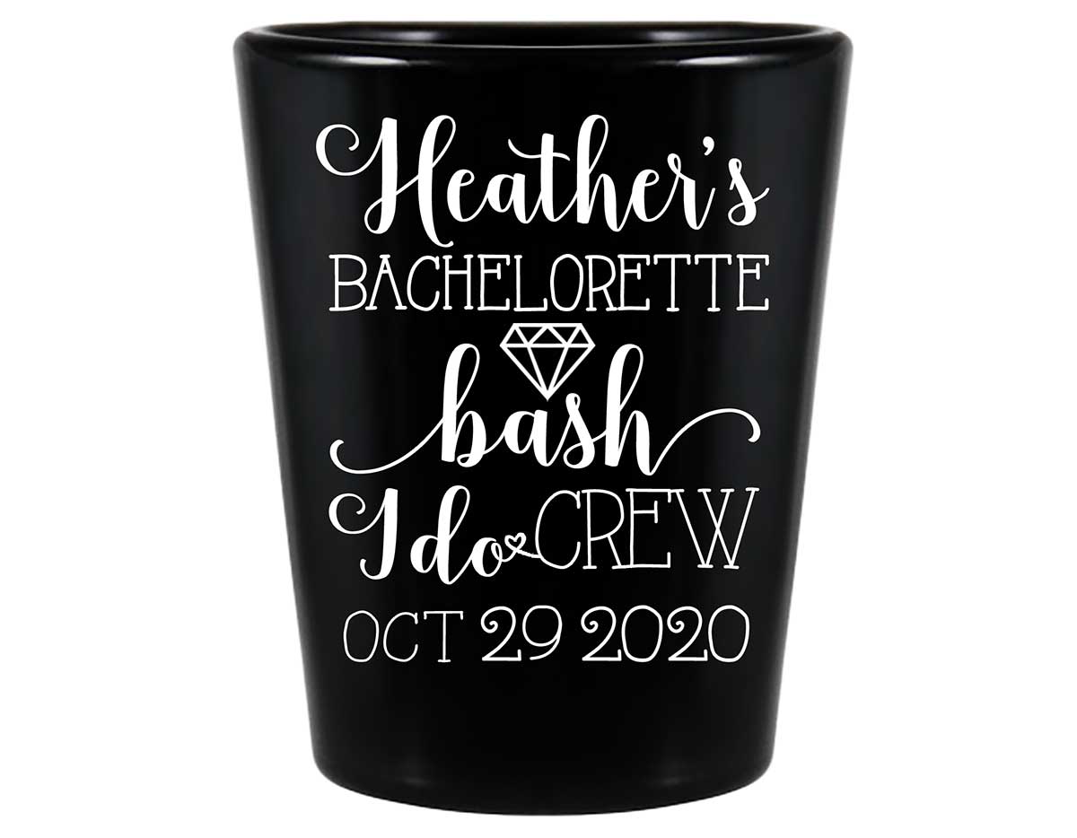 I Do Crew Bachelorette 1A Standard 1.5oz Black Shot Glasses Personalized Bachelorette Party Gifts for Guests