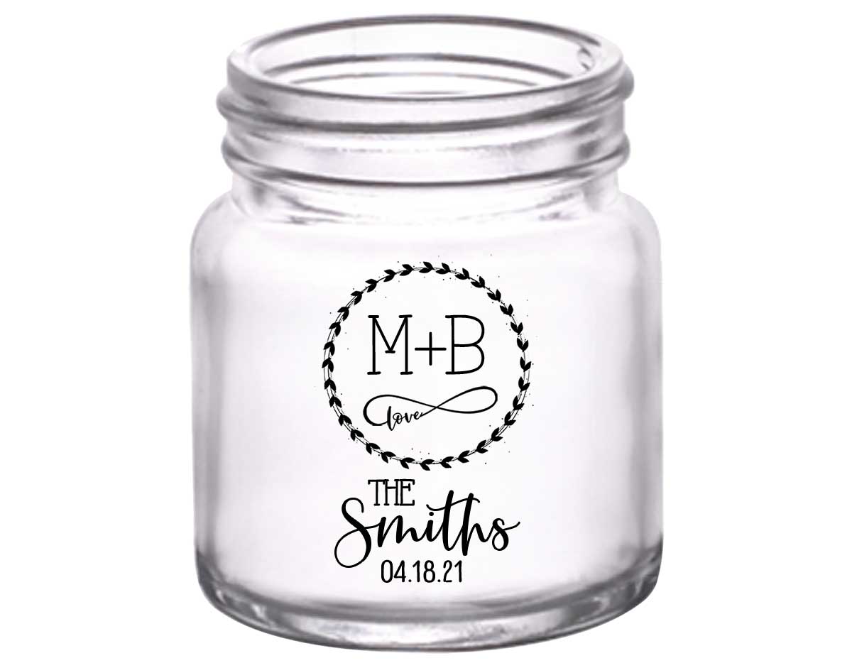 Infinite Love 1A Infinity Symbol 2oz Mini Mason Shot Glasses Romantic Wedding Gifts for Guests