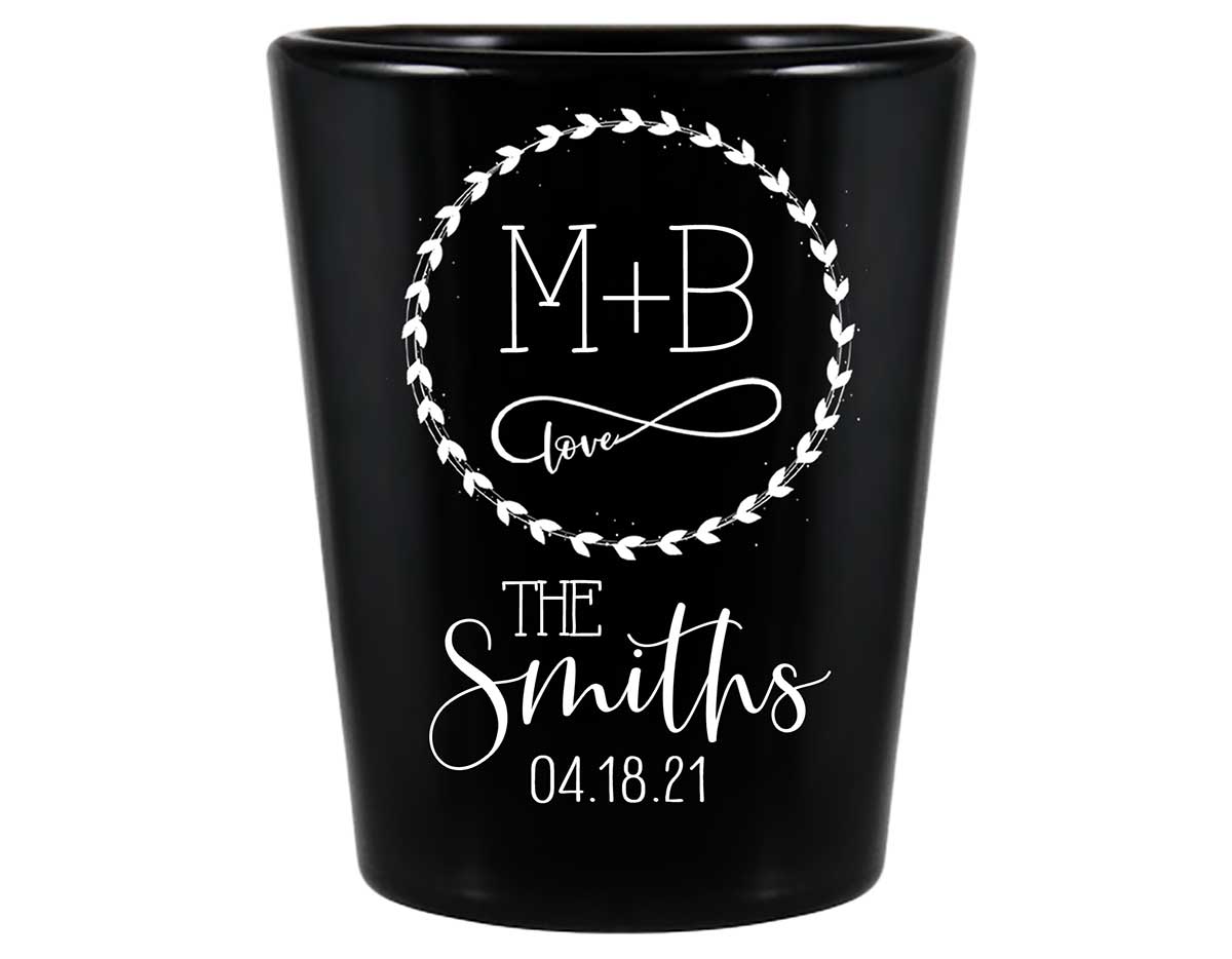 Infinite Love 1A Infinity Symbol Standard 1.5oz Black Shot Glasses Romantic Wedding Gifts for Guests