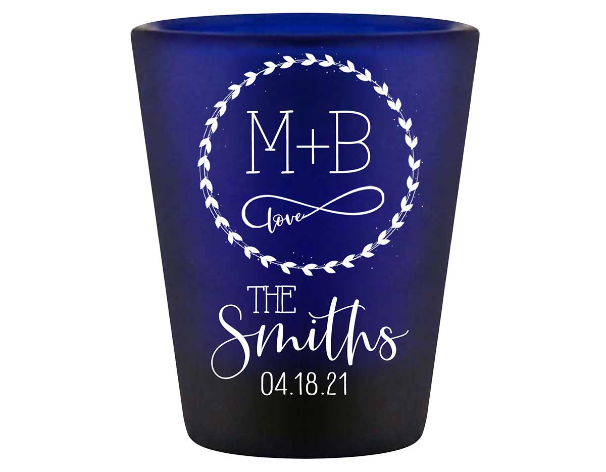 Infinite Love 1A Infinity Symbol Standard 1.5oz Blue Shot Glasses Romantic Wedding Gifts for Guests
