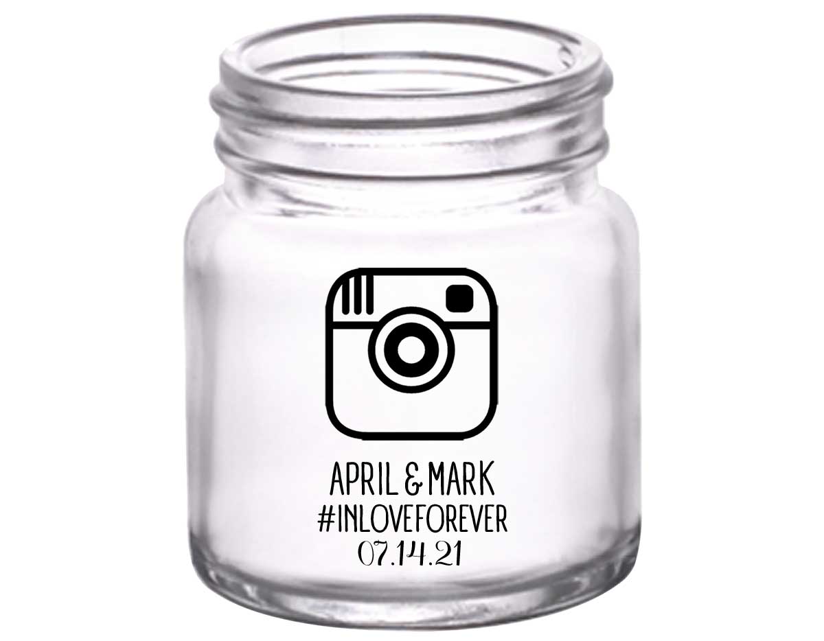 Instagram Hashtag 1A 2oz Mini Mason Shot Glasses Cute Wedding Gifts for Guests