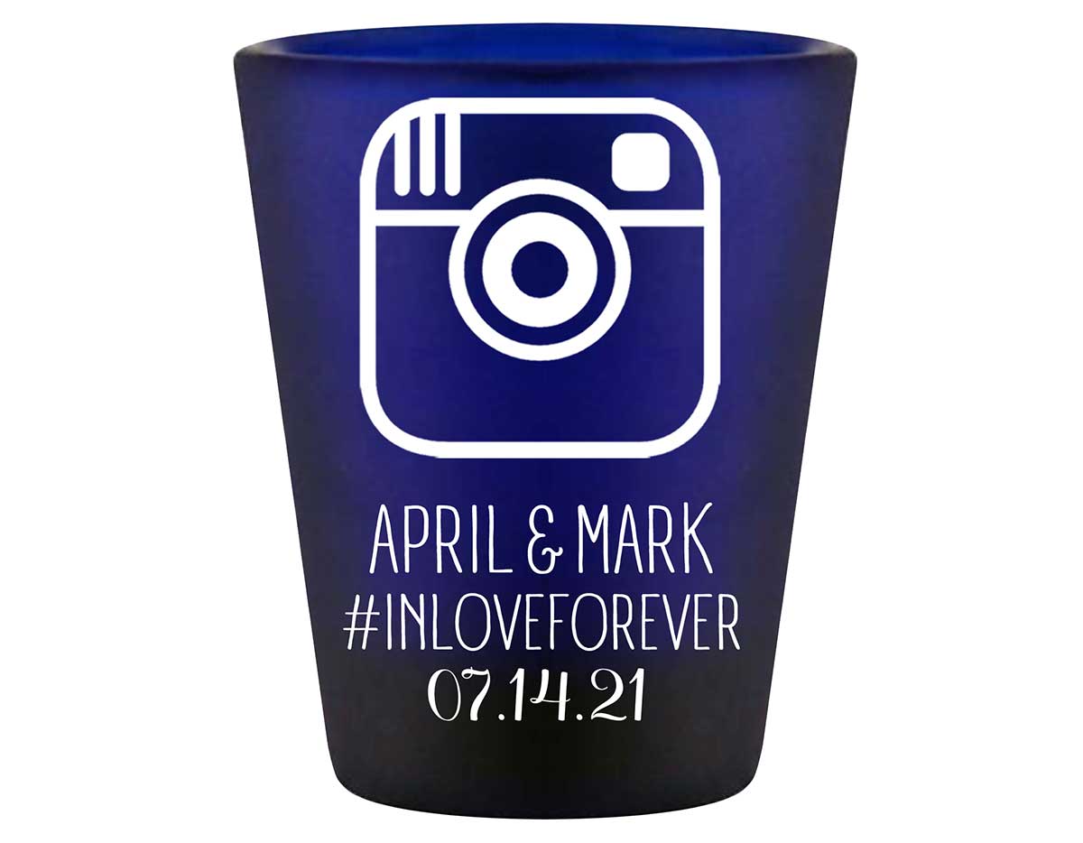 Instagram Hashtag 1A Standard 1.5oz Blue Shot Glasses Cute Wedding Gifts for Guests