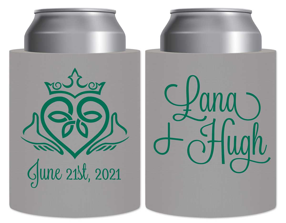 Ireland Love 1B Claddagh Thick Foam Can Koozies Irish Wedding Gifts for Guests