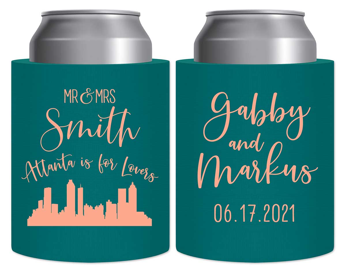 Just For Lovers 1A Any City Skyline Thick Foam Can Koozies City Wedding Gifts for Guests