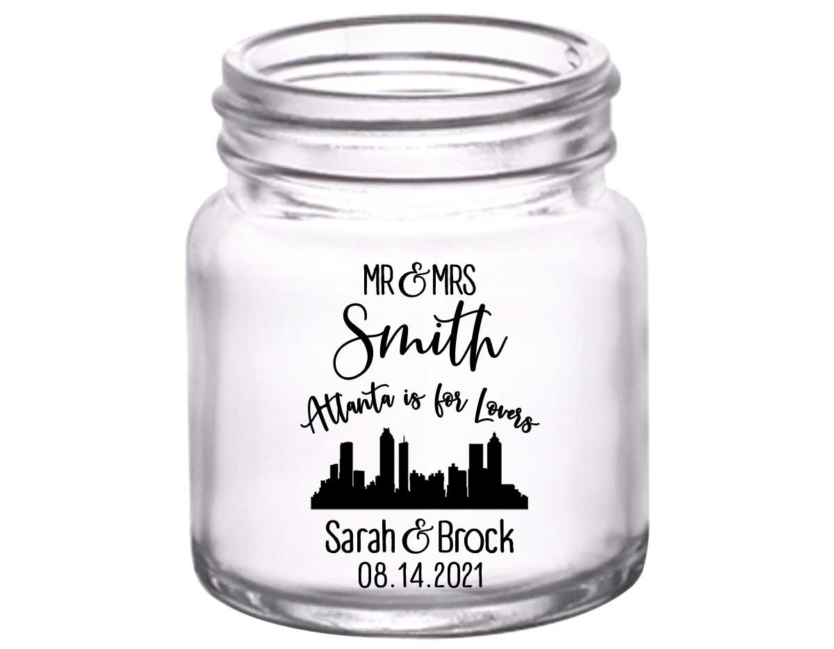 Just For Lovers 1A Any City Skyline 2oz Mini Mason Shot Glasses City Wedding Gifts for Guests