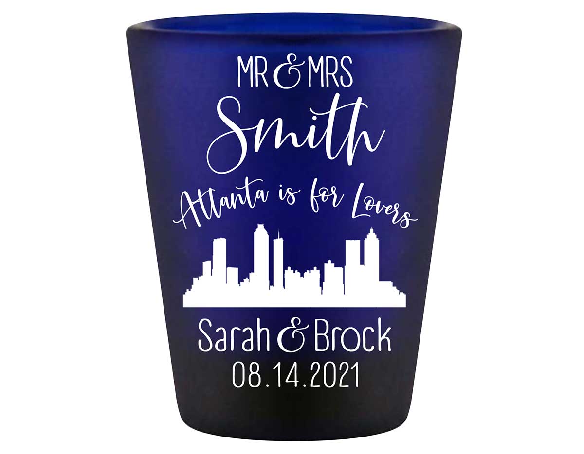 Just For Lovers 1A Any City Skyline Standard 1.5oz Blue Shot Glasses City Wedding Gifts for Guests