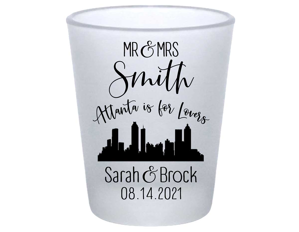 Just For Lovers 1A Any City Skyline Standard 1.75oz Frosted Shot Glasses City Wedding Gifts for Guests