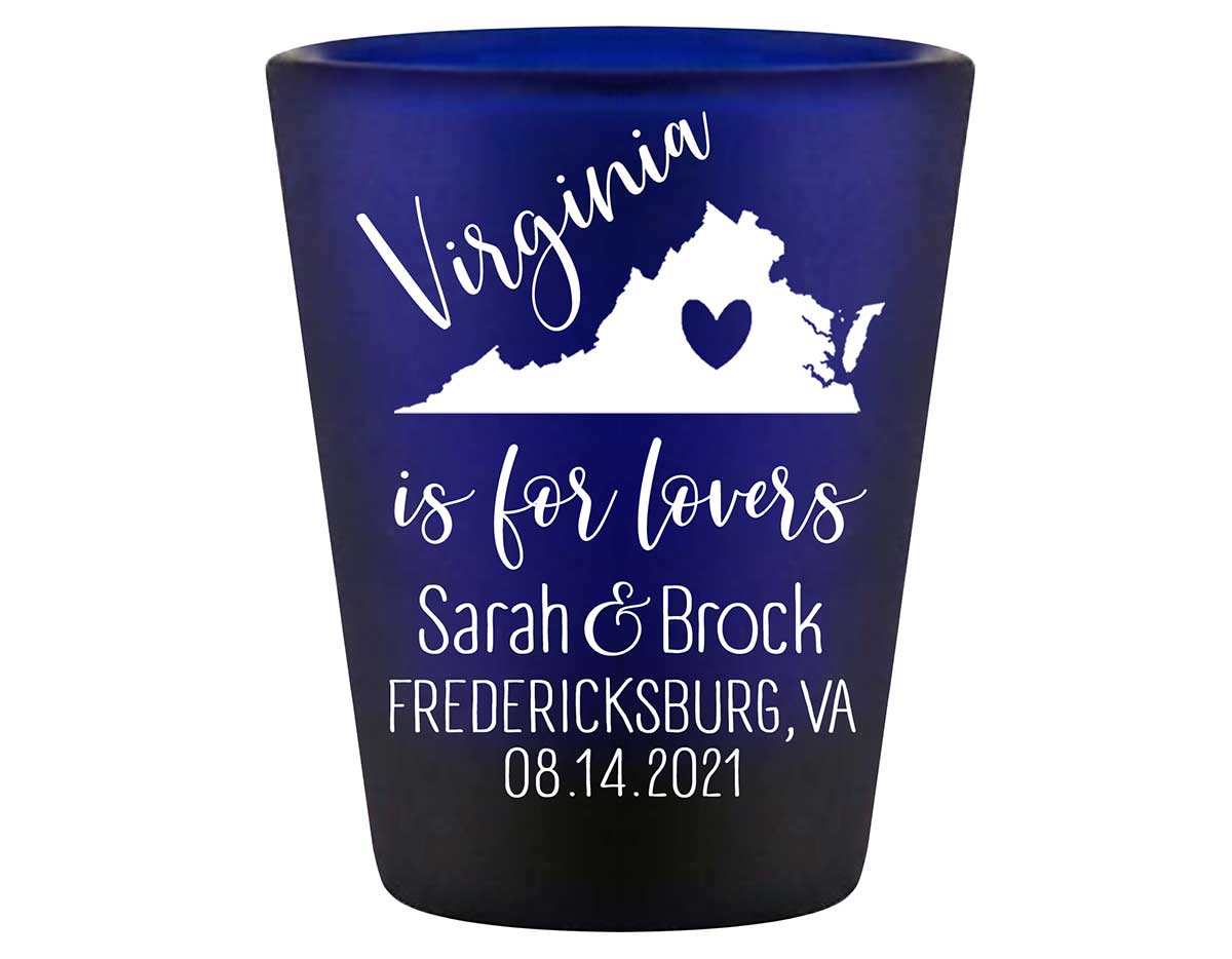 Just For Lovers 2A Any Map Standard 1.5oz Blue Shot Glasses Destination Wedding Gifts for Guests