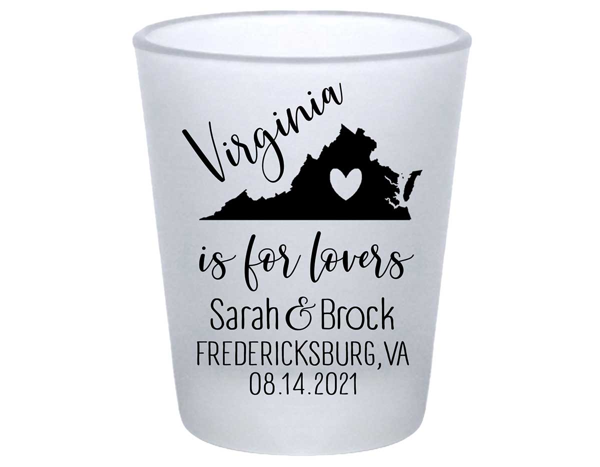 Just For Lovers 2A Any Map Standard 1.75oz Frosted Shot Glasses Destination Wedding Gifts for Guests