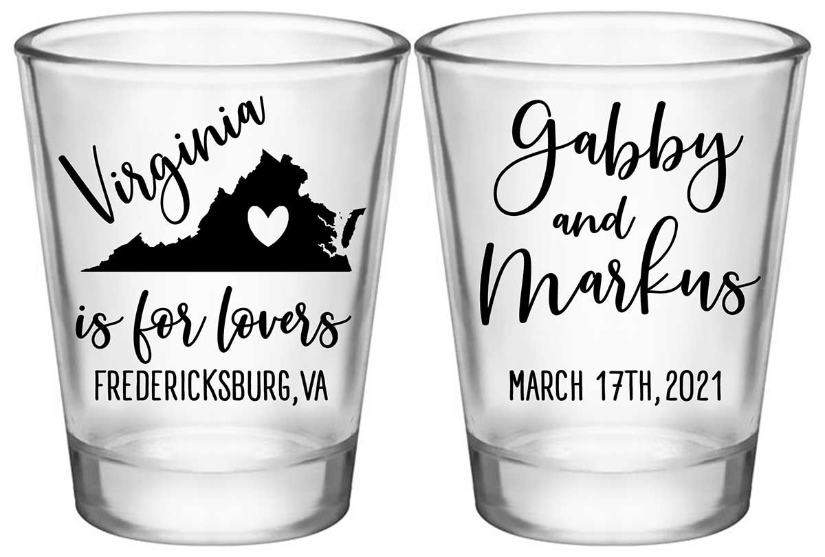 Just For Lovers 2A2 Any Map Standard 1.75oz Clear Shot Glasses Destination Wedding Gifts for Guests