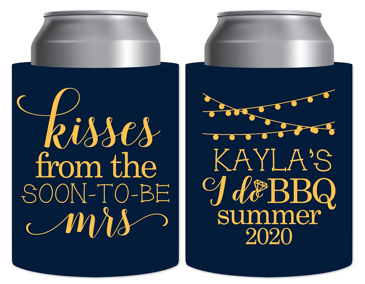 Kisses From The Soon-To-Be Mrs 1A Thick Foam Can Koozies Rustic Engagement Party Gifts for Guests