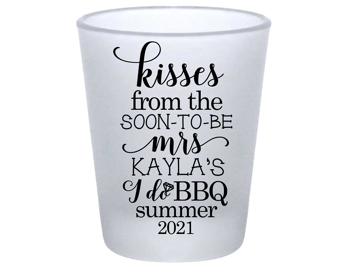 Kisses From The Soon-To-Be Mrs 1A Standard 1.75oz Frosted Shot Glasses Rustic Engagement Party Gifts for Guests