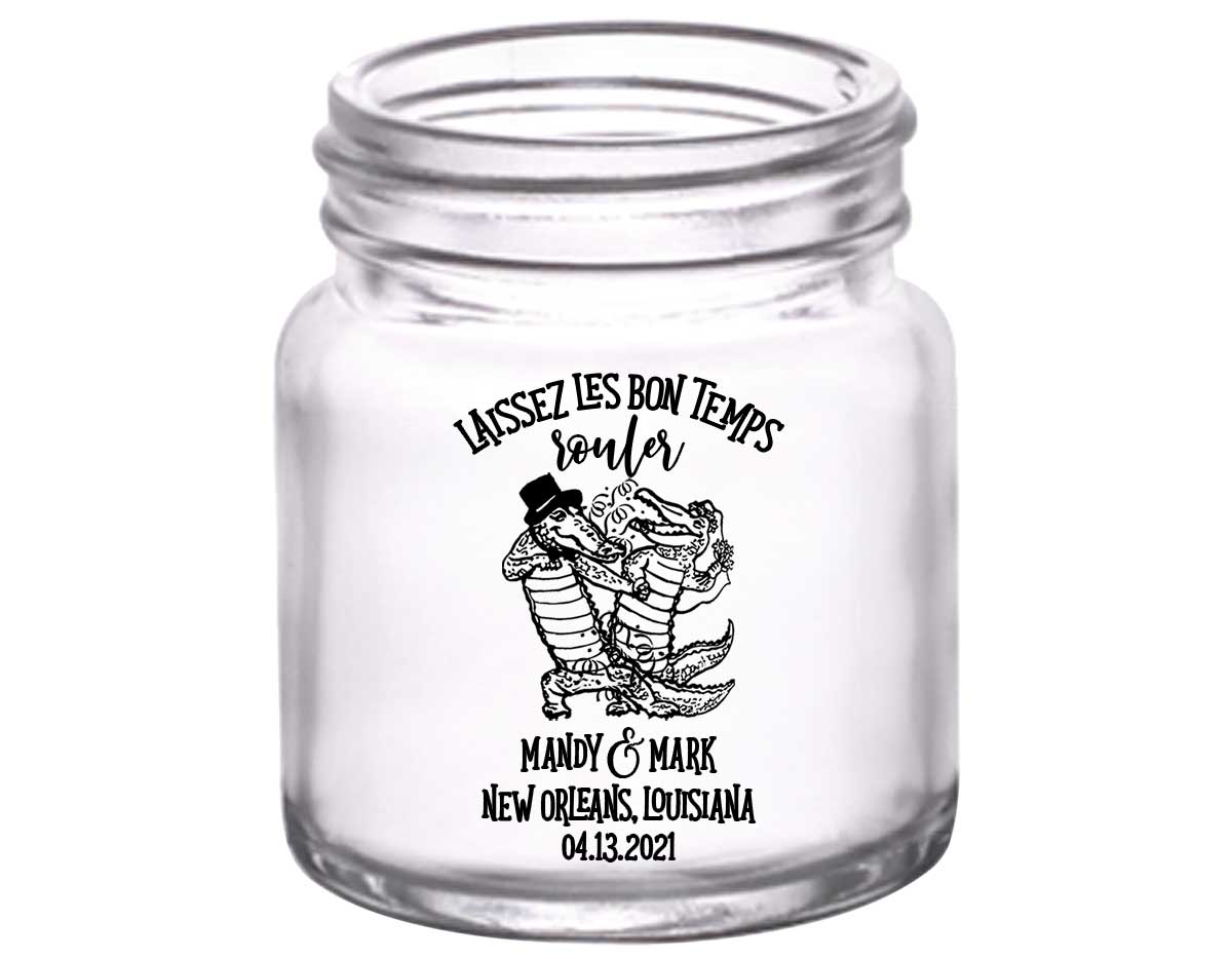 Laissez Les Bon Temps Rouler 1A 2oz Mini Mason Shot Glasses New Orleans Wedding Gifts for Guests