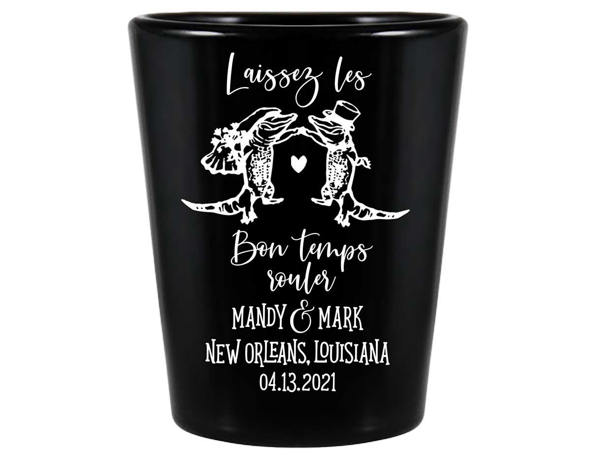 Laissez Les Bon Temps Rouler 1B Standard 1.5oz Black Shot Glasses New Orleans Wedding Gifts for Guests