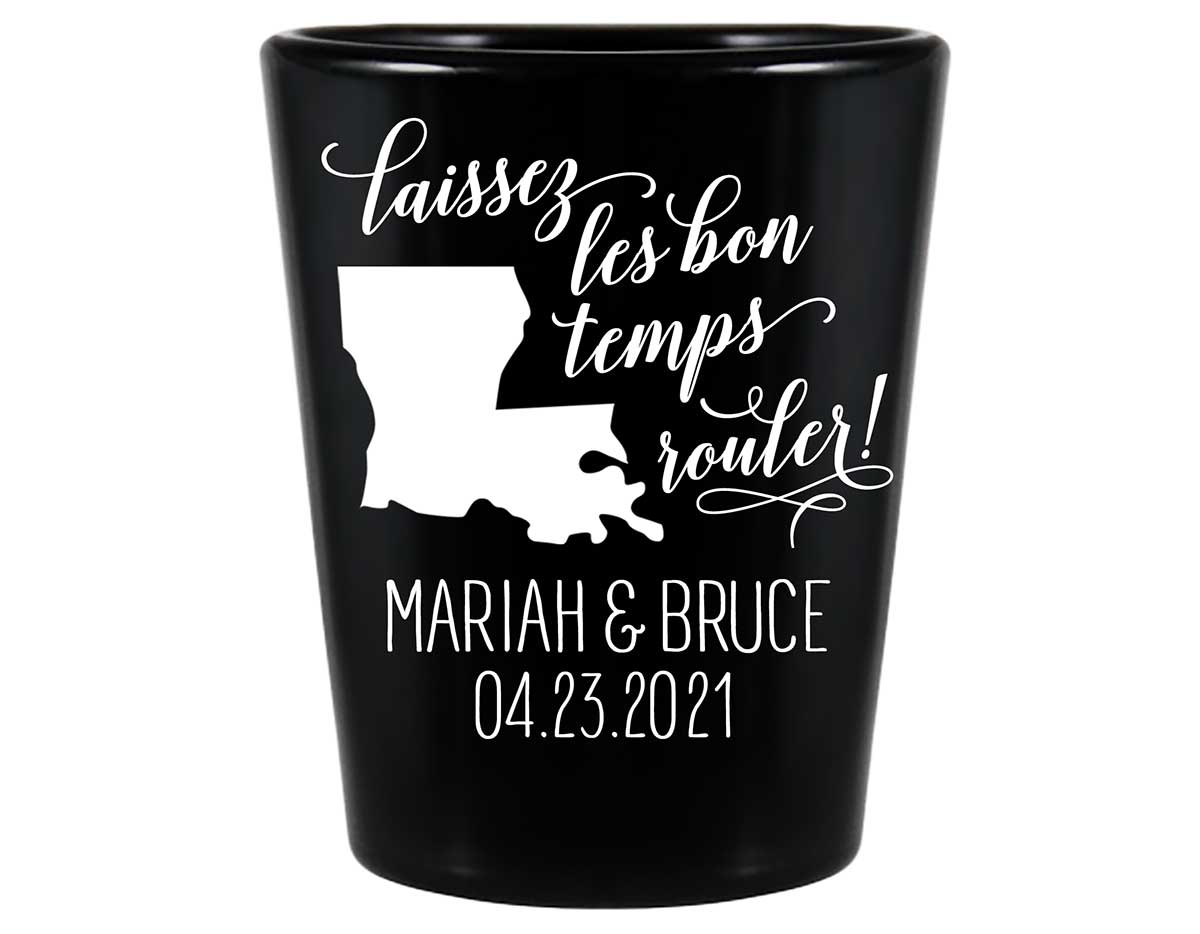 Laissez Les Bon Temps Rouler 2A Standard 1.5oz Black Shot Glasses New Orleans Wedding Gifts for Guests