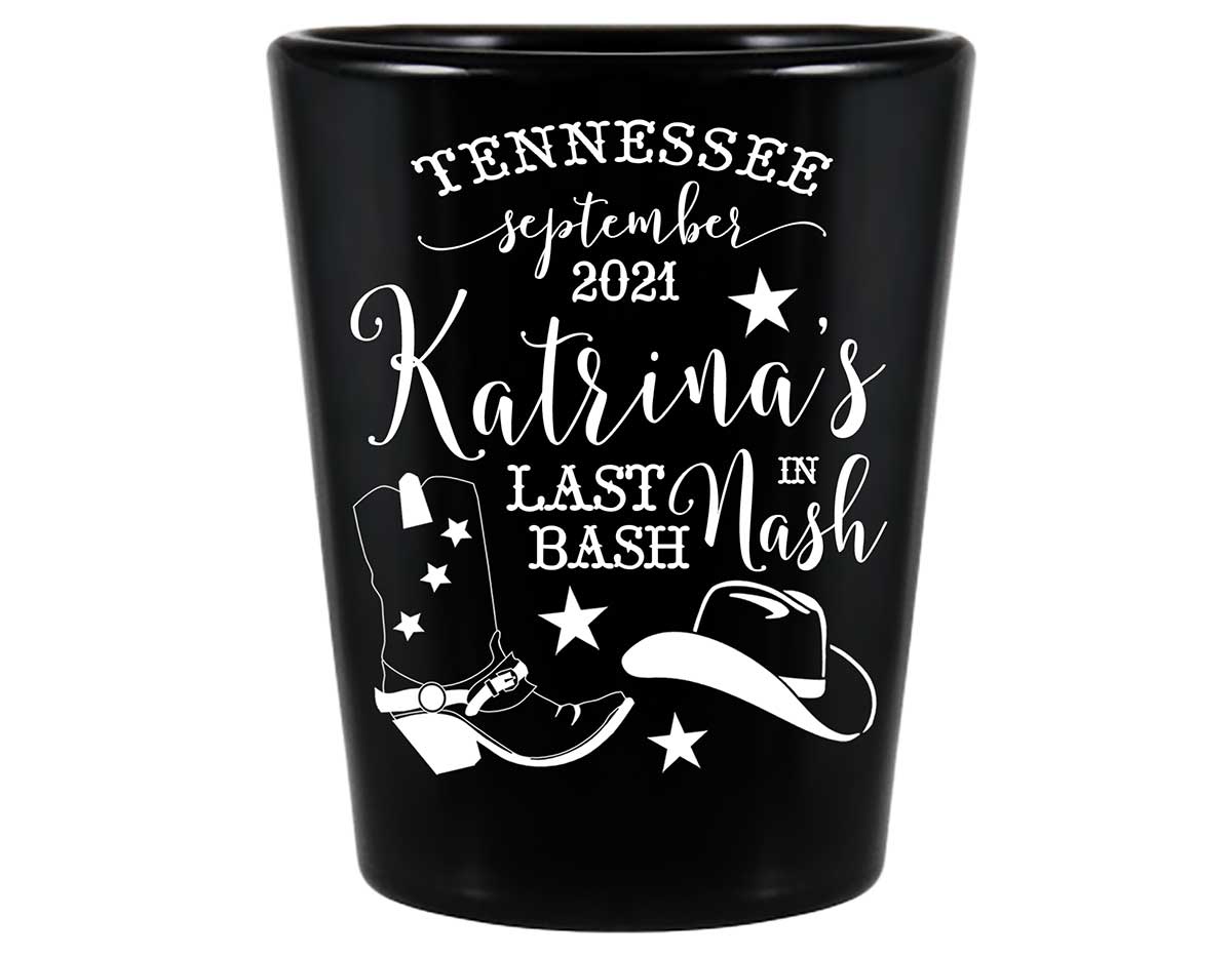 Last Bash In Nash 1A Standard 1.5oz Black Shot Glasses Nashville Bachelorette Party Gifts for Guests