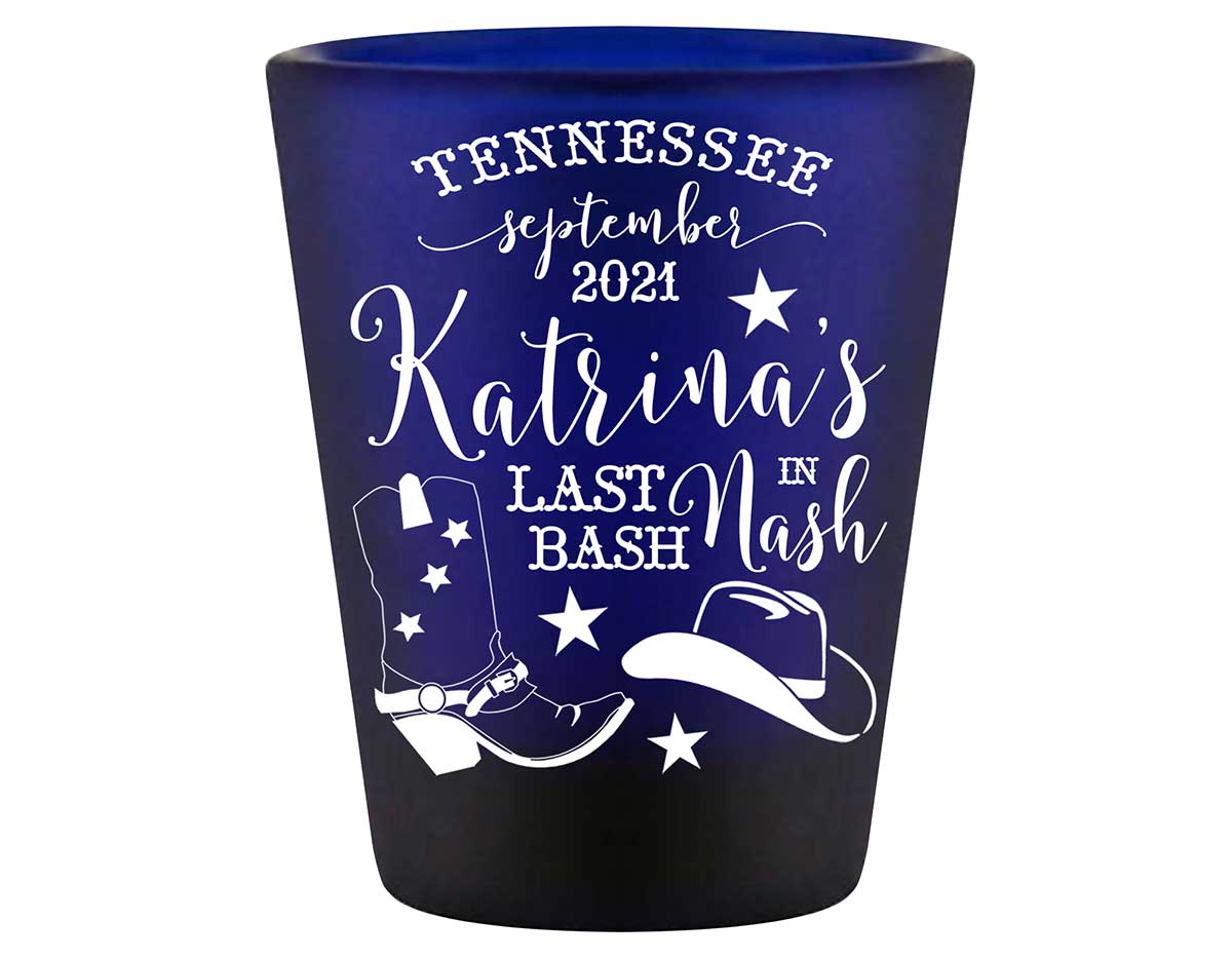 Last Bash In Nash 1A Standard 1.5oz Blue Shot Glasses Nashville Bachelorette Party Gifts for Guests