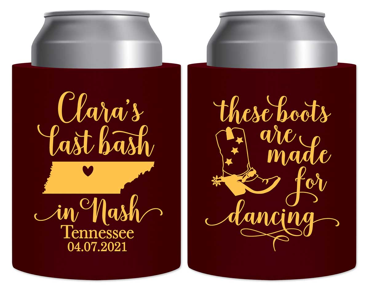 Last Bash In Nash 2A Thick Foam Can Koozies Nashville Bachelorette Party Gifts for Guests