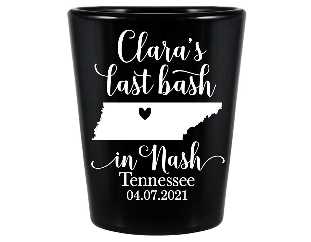 Last Bash In Nash 2A Standard 1.5oz Black Shot Glasses Nashville Bachelorette Party Gifts for Guests