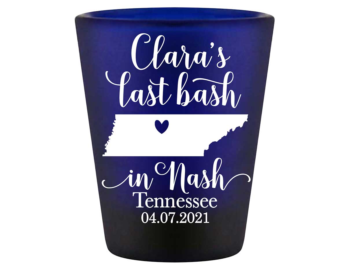 Last Bash In Nash 2A Standard 1.5oz Blue Shot Glasses Nashville Bachelorette Party Gifts for Guests