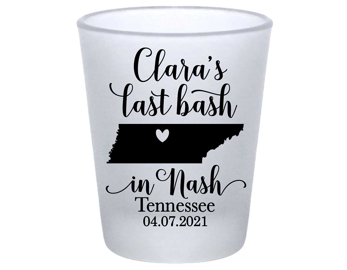 Last Bash In Nash 2A Standard 1.75oz Frosted Shot Glasses Nashville Bachelorette Party Gifts for Guests
