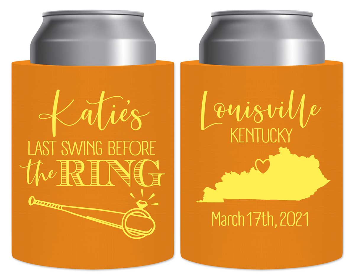 Last Swing Before The Ring 1A Any Map Thick Foam Can Koozies Sports Bachelorette Party Gifts for Guests