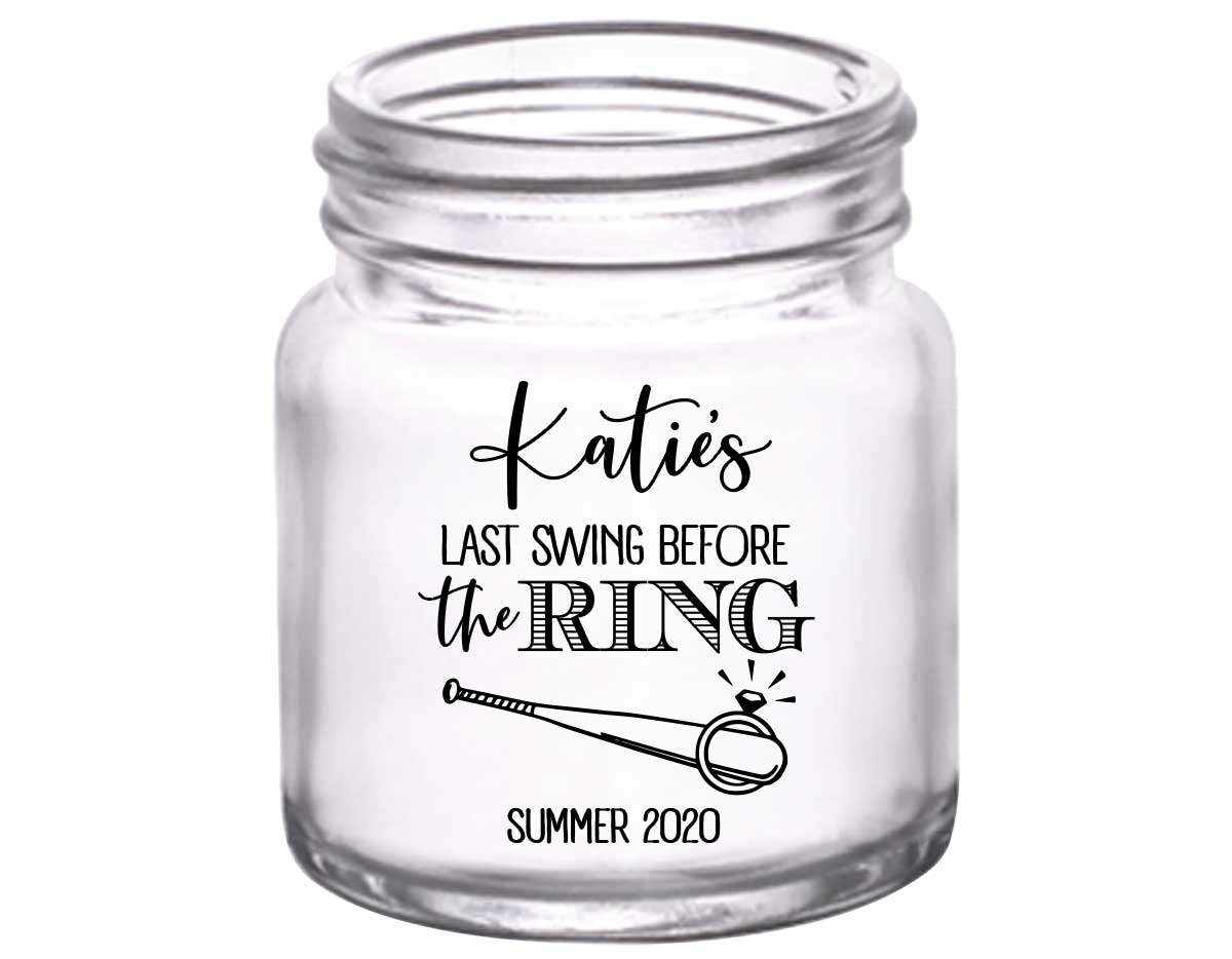 Last Swing Before The Ring 1A 2oz Mini Mason Shot Glasses Baseball Bachelorette Party Gifts for Guests