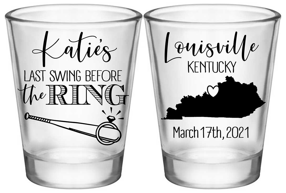 Last Swing Before The Ring 1A2 Any Map Standard 1.75oz Clear Shot Glasses Sports Bachelorette Party Gifts for Guests
