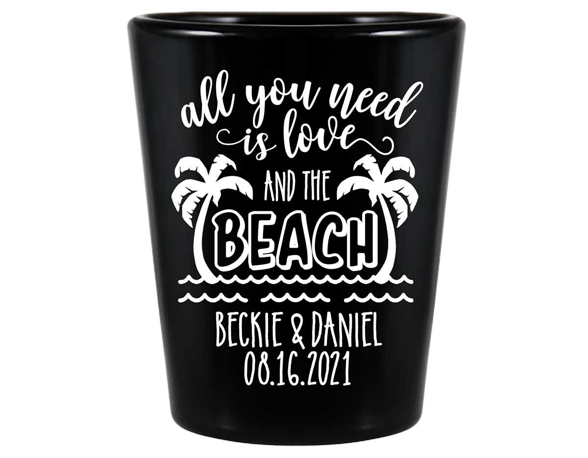 Love And The Beach 1A Standard 1.5oz Black Shot Glasses Summer Wedding Gifts for Guests