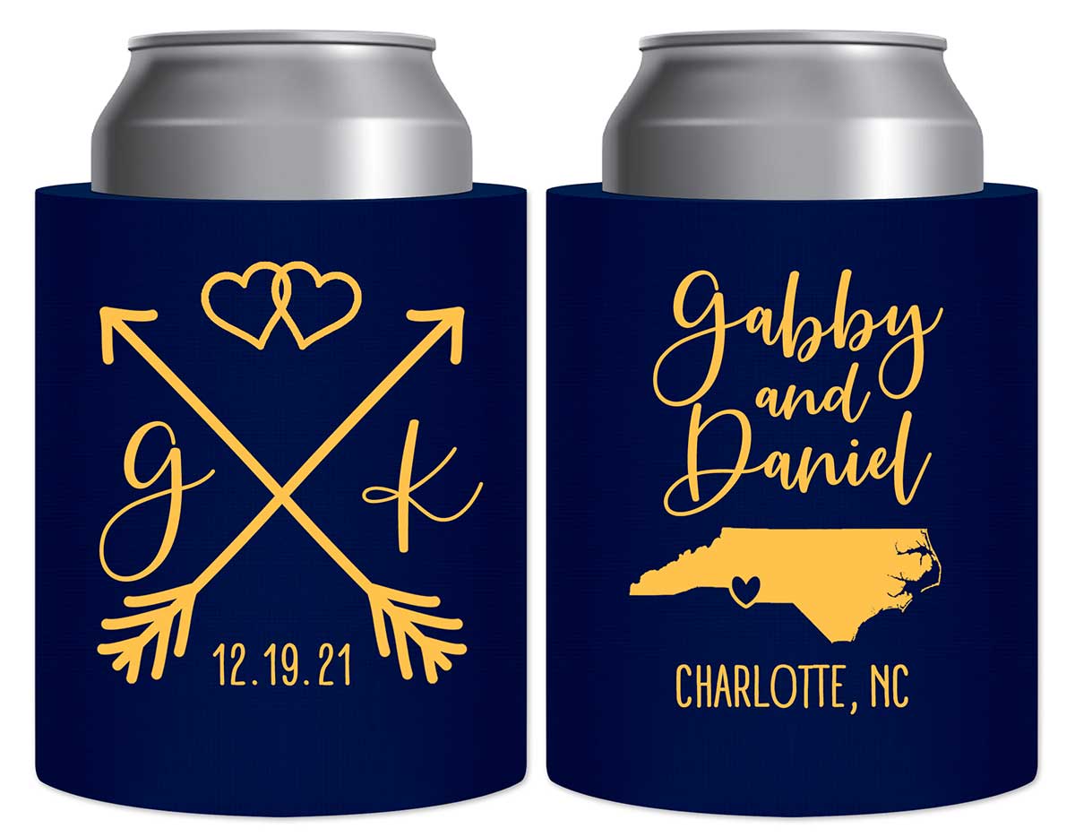 Love Arrows 1B Any Map Thick Foam Can Koozies Boho Wedding Gifts for Guests