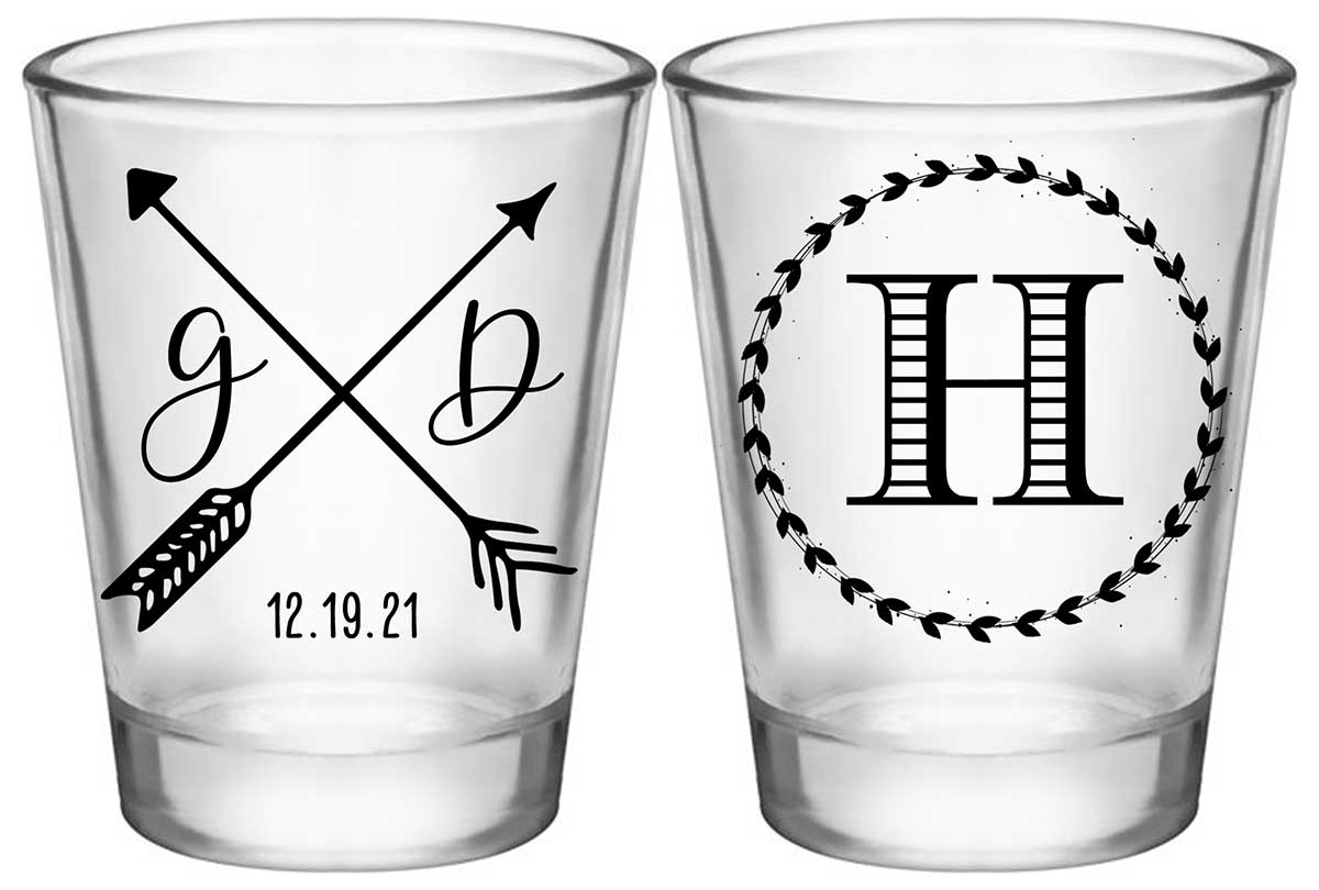 Love Arrows 2A2 Classic Standard 1.75oz Clear Shot Glasses Boho Wedding Gifts for Guests