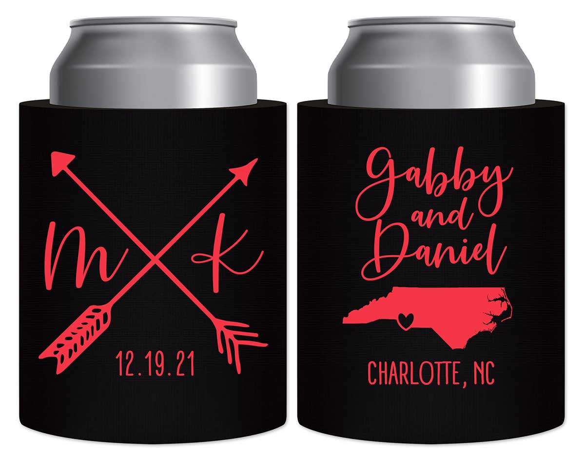 Love Arrows 2B Any Map Thick Foam Can Koozies Boho Wedding Gifts for Guests