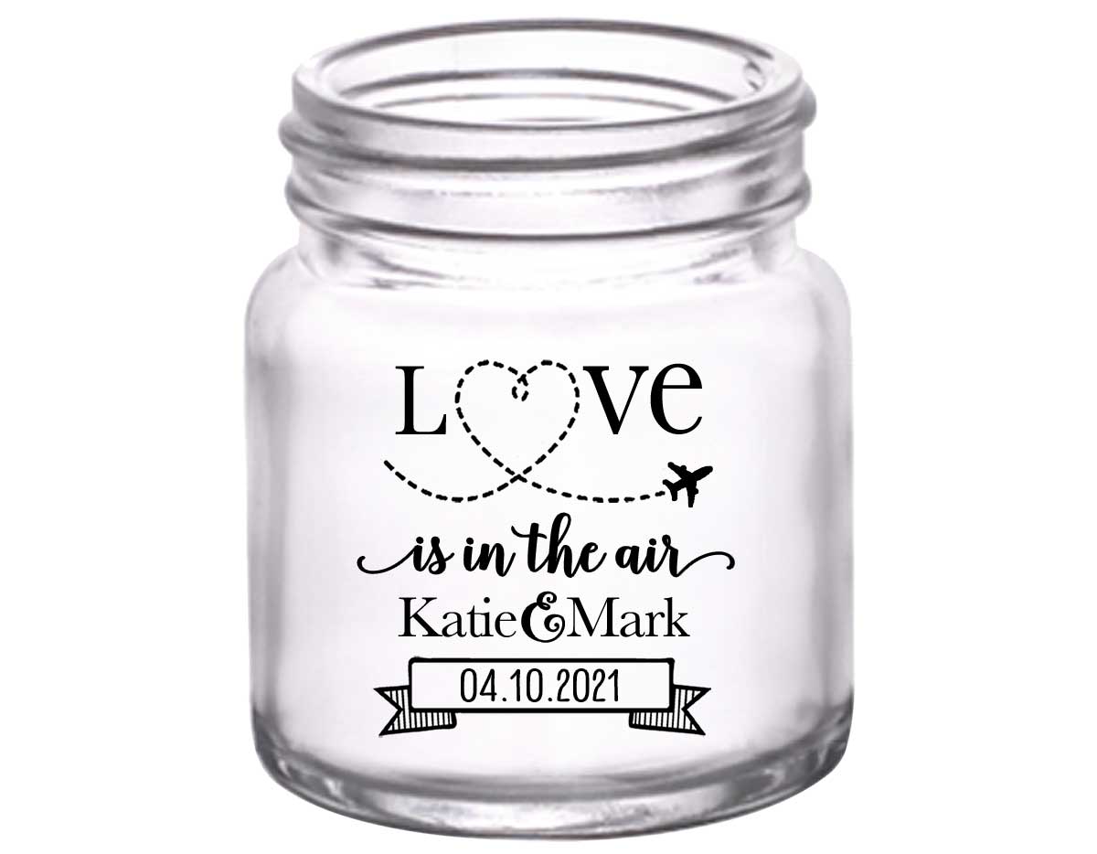 Love Is In The Air 1A 2oz Mini Mason Shot Glasses Destination Wedding Gifts for Guests