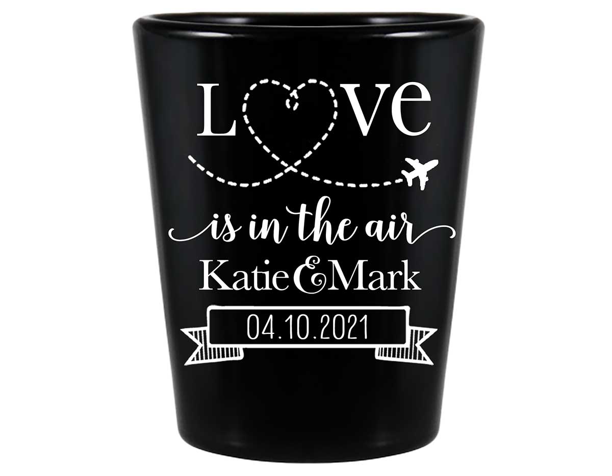 Love Is In The Air 1A Standard 1.5oz Black Shot Glasses Destination Wedding Gifts for Guests