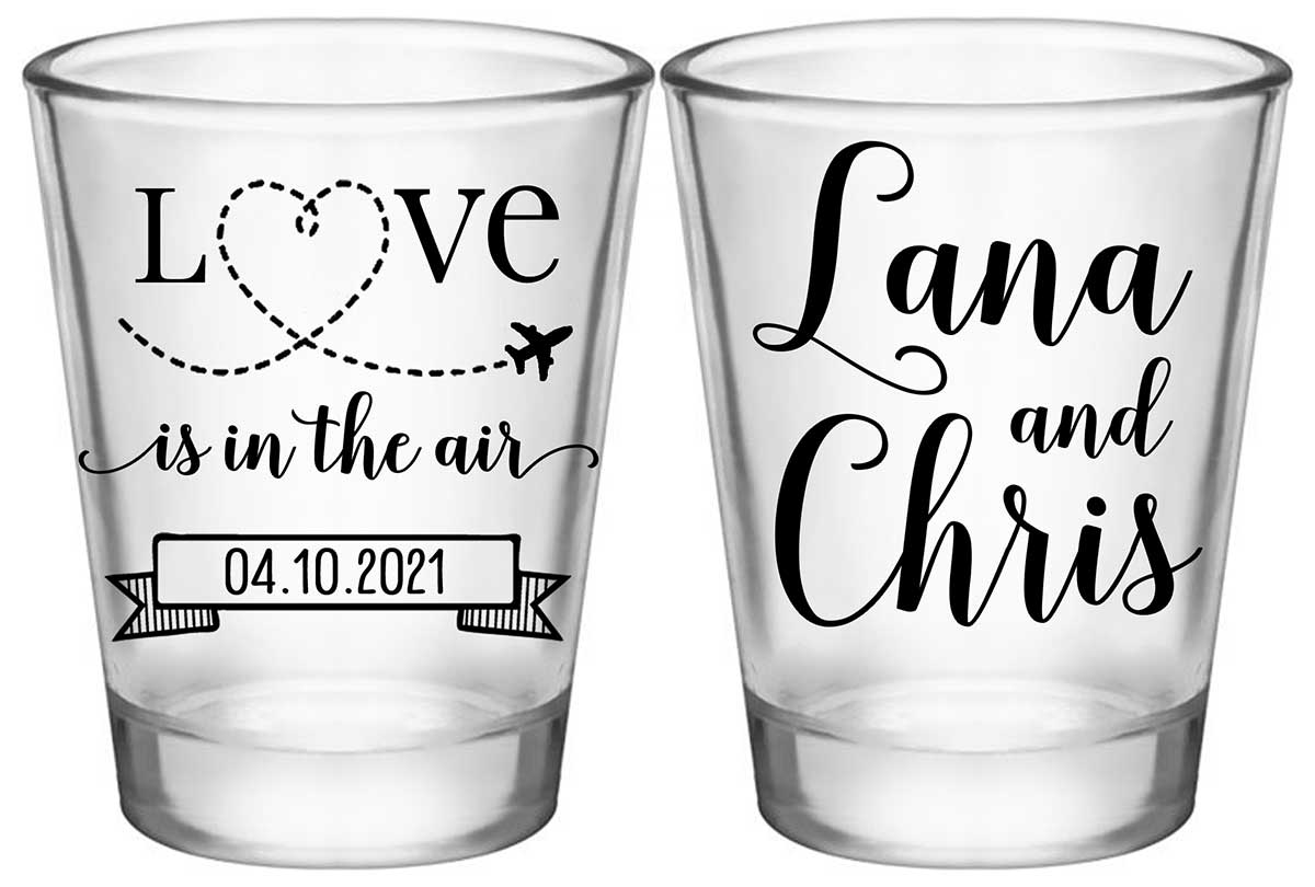 Love Is In The Air 1A2 Standard 1.75oz Clear Shot Glasses Destination Wedding Gifts for Guests