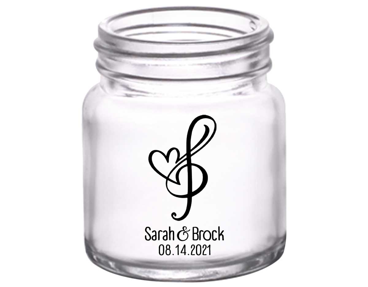 Love Melody 1A 2oz Mini Mason Shot Glasses Musician Wedding Gifts for Guests