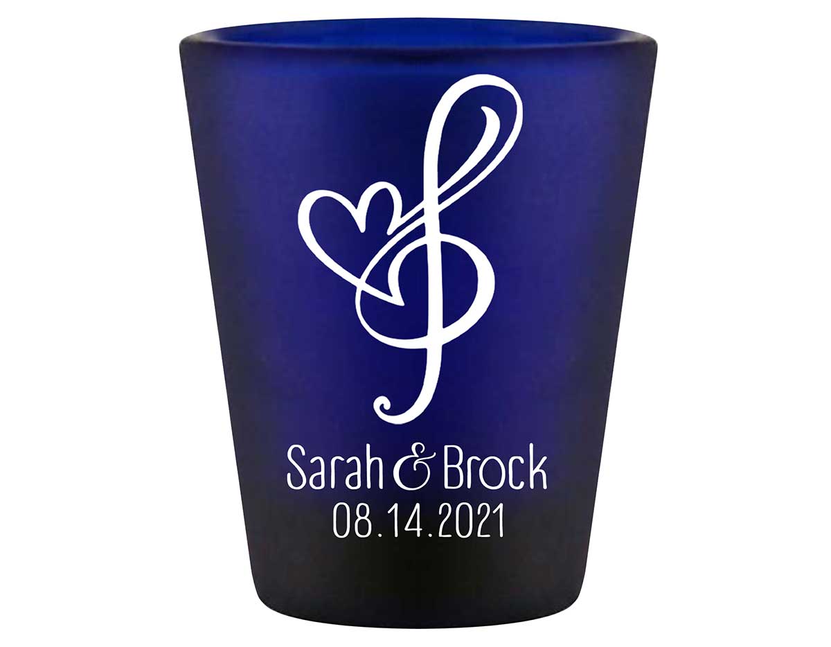 Love Melody 1A Standard 1.5oz Blue Shot Glasses Musician Wedding Gifts for Guests