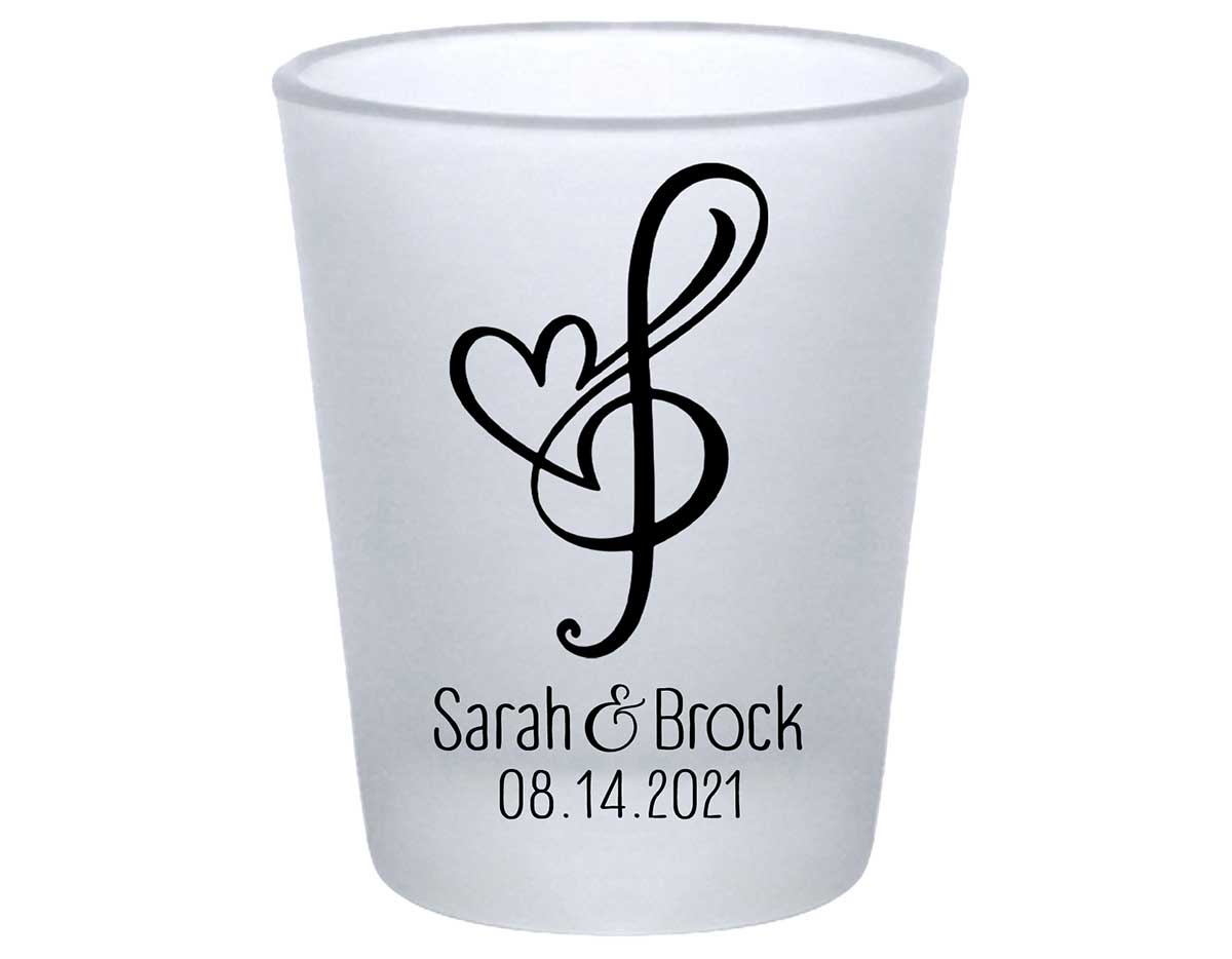 Love Melody 1A Standard 1.75oz Frosted Shot Glasses Musician Wedding Gifts for Guests